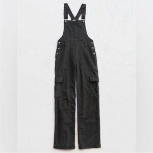 Aerie Baggy Cargo Overalls, Smoked Gray, Medium